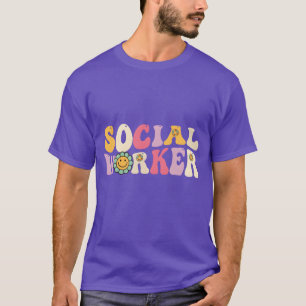 T-shirt Travailleur social Groovy Rétro Vintage années 60 