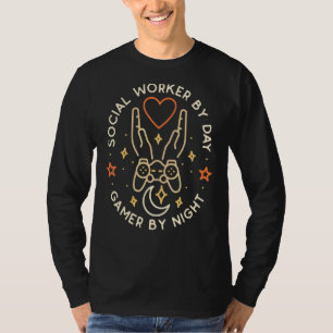 T-shirt Travailleur Social Par Jeu De Jour Par Nuit Travai