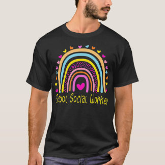 T-shirt Travailleur social scolaire Rainbow 