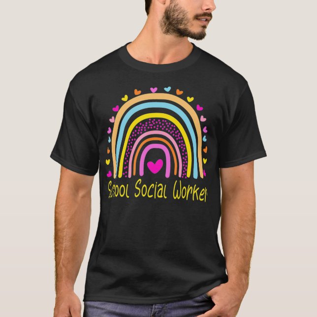 T-shirt Travailleur social scolaire Rainbow  (Devant)