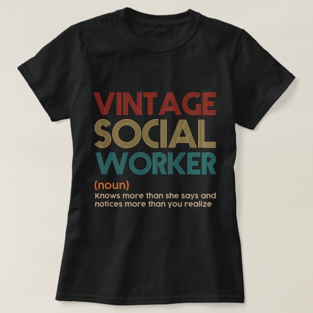 T-shirt Travailleur social Vintage (Design devant)
