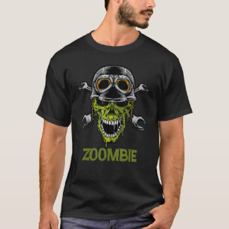 T-shirt Travailleur Zombie Crâne Motard Avec Clé à Douille