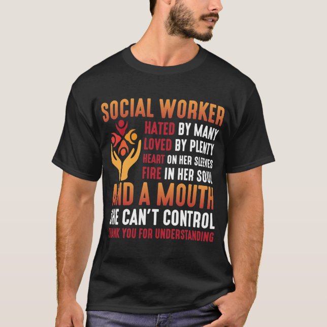 T-shirt Travailleuse sociale Éducatrice Travailleuse socia (Devant)