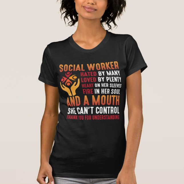 T-shirt Travailleuse sociale Éducatrice Travailleuse socia (Devant)