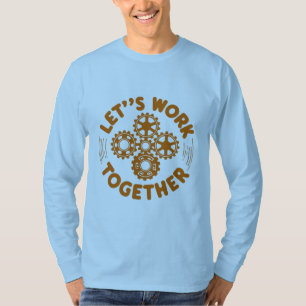 T-shirt Travaillons ensemble à manches longues simples ble