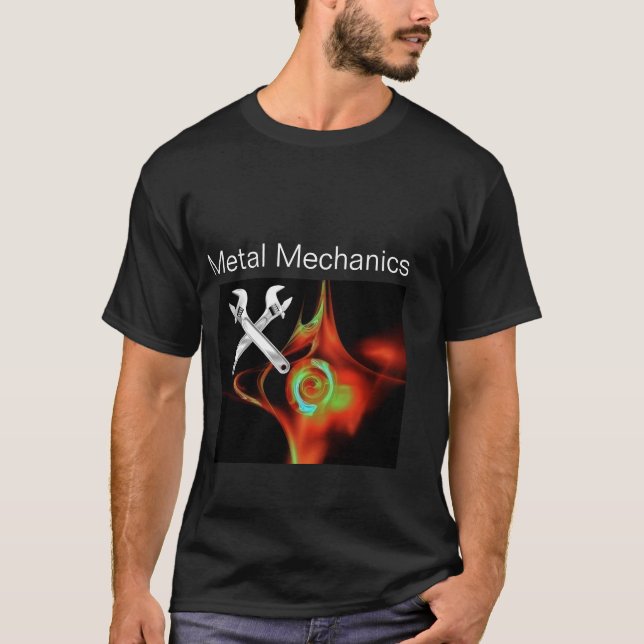 T-SHIRT TRAVERSER LES ÉPAISSES MÉCANIQUE MÉTALLIQUE, PLUMB (Devant)