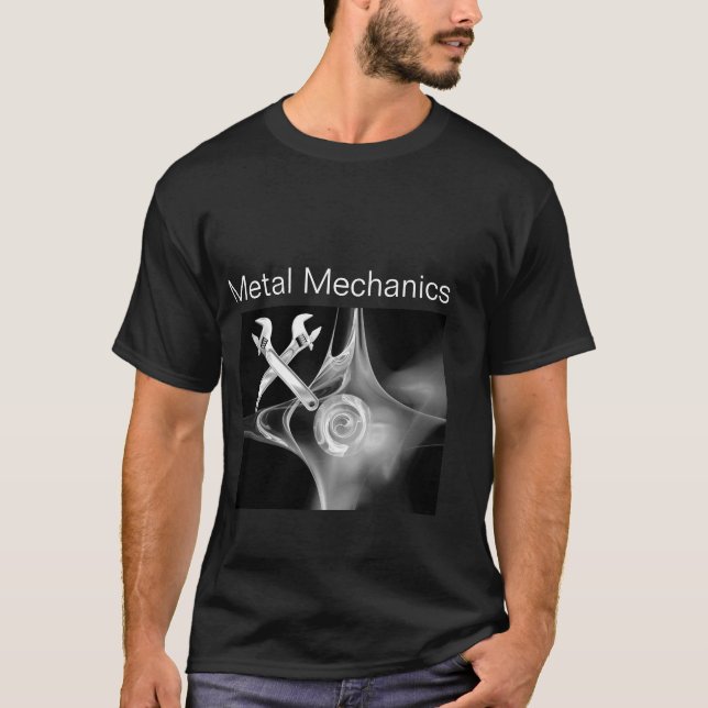 T-SHIRT TRAVERSER LES ÉPAISSES MÉCANIQUE MÉTALLIQUE, PLUMB (Devant)