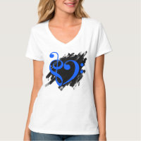 Treble et Bass Clef Musical Heart Royal Blue