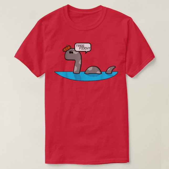 T-shirt Tree Fiddy Funny Loch Ness Monster Nessie Tee 3  (Design devant)