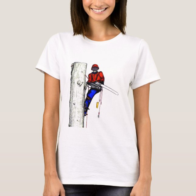 T-shirt Tree Surgeon Arborist at work present Chainsaw (Devant)