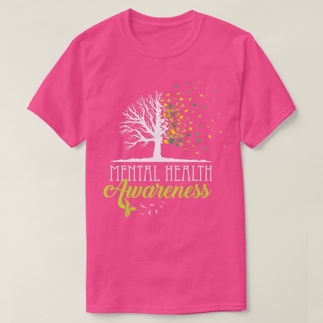 T-shirt Trees Mois de sensibilisation à la santé mentale C (Design devant)