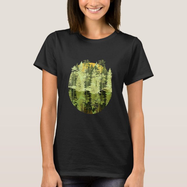 T-shirt Trees Reflection Wildlife Nature Outdoor Forest (Devant)