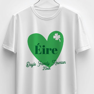 T-shirt Trèfle à quatre feuilles vert cœur Éire Irlande Ré