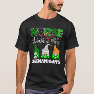 T-shirt Trèfle Fête Saint-Patrick Infirmière Amour Shenan
