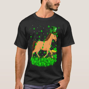 T-shirt Trèfle irlandais Chapeau de lutin Cheval St Patric