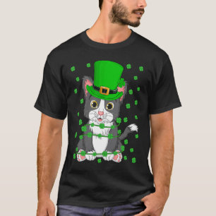 T-shirt Trèfle irlandais Leprechaun Chat Jour de la Saint-