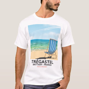 T-shirt Trégastel, Bretagne France affiche de voyage à la