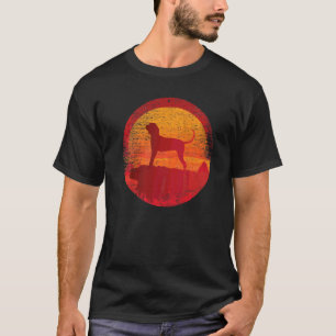 T-shirt Trek Walker Coonhound Chien Retro Sunset
