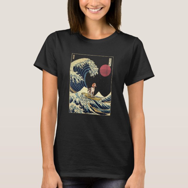 T-shirt Trek Walker Coonhound Japonais Kanagawa Wave S (Devant)