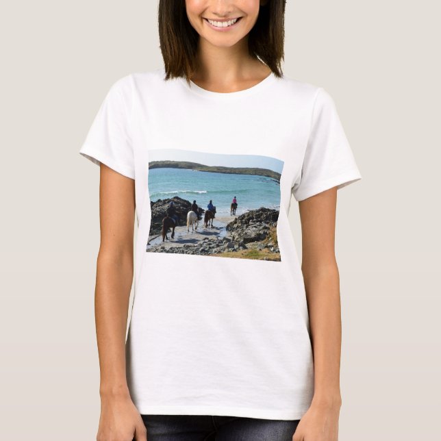 T-shirt Trekking de poney le long de la plage (Devant)