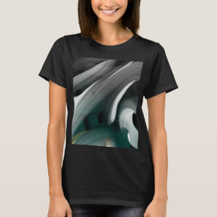 T - Shirt Trend Abstrakt Art Schwarz-weiß grün