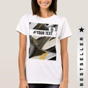 T - Shirt Trend Abstrakte Art Schwarz-weiß