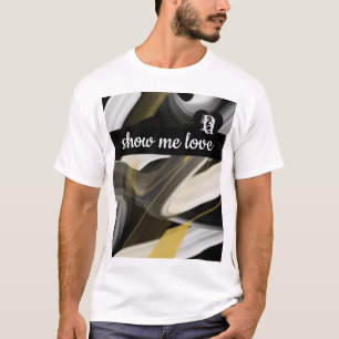 T - Shirt Trend Abstrakte Art Schwarz-weiß