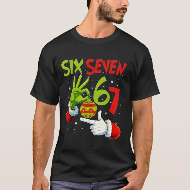 T-shirt Trending Six Seven Meme 6 7 Christmas 67 Xmas Men  (Devant)