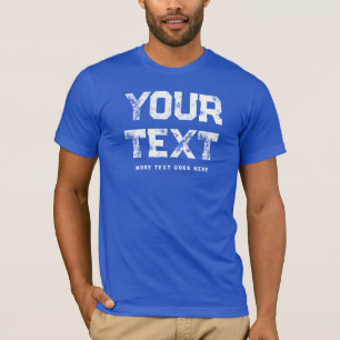 T-shirt Trendy Distressed Text Mens Moderne Royal Blue