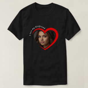 T-shirt Trendy I Love My Girlfriend Red Heart Photo person