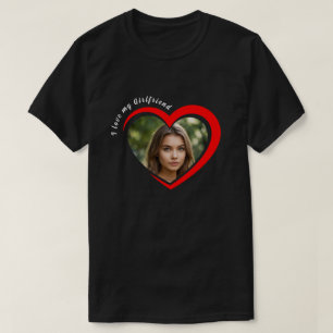 T-shirt Trendy I Love My Girlfriend Red Heart Photo person