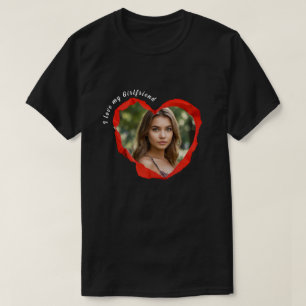 T-shirt Trendy I Love My Girlfriend Red Heart Photo person
