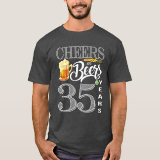 T-shirt trente-cinquième Acclamations et bières de chemise