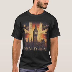 T-shirt Très cool Union Jack Steampunk Londres futuriste