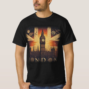 T-shirt Très cool Union Jack Steampunk Londres futuriste