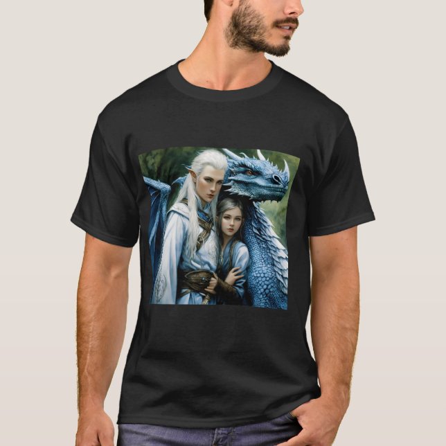 T-shirt Très détail céleste phoenix noir et avec pour un (Devant)