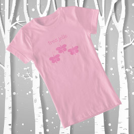 T-Shirt Très Jolie Papillons rose