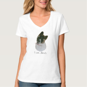 T-shirt très mignon chiot japonais akita noir et blanc