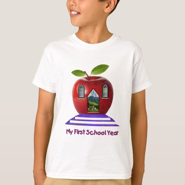 T-shirt Très mignon Ma première année d'école (Devant)