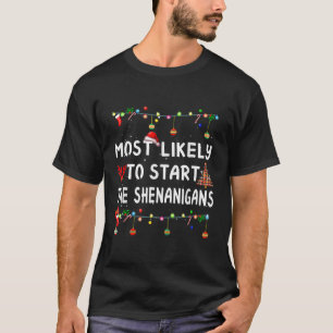 T-shirt Très Probable À Noël Chemise Drôle Corresponda