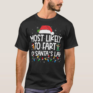 T-shirt Très Probable De Commencer Sur Père Noël Lap Famil
