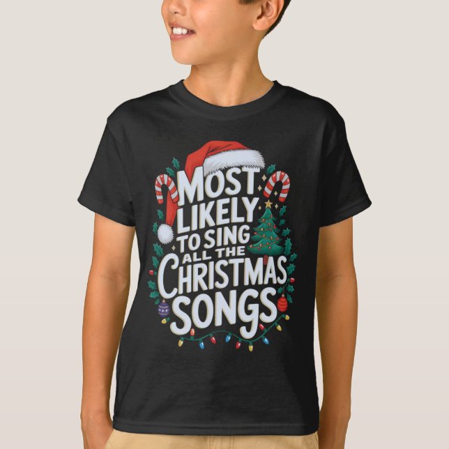 T-shirt Très Probable De Connaître Tous Les Chansons De No (Devant)