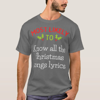 T-shirt Très Probable De Connaître Tous Les Paroles De Cha
