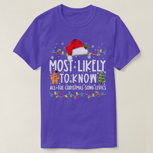 T-shirt Très probable de connaître tous les paroles de la  (Design devant)