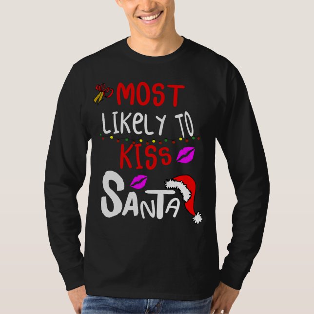 T-shirt Très Probable D'Embrasser Les Lumières De Noël Du  (Devant)