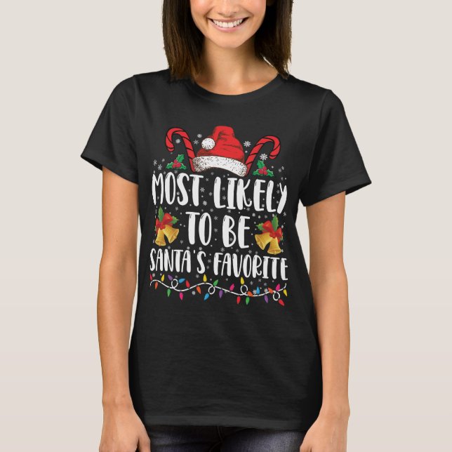 T-shirt Très Probable D'Être Père Noël Favorite Favorite F (Devant)
