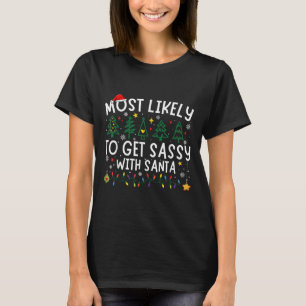 T-shirt Très Probable D'Obtenir Sy Avec Père Noël Correspo