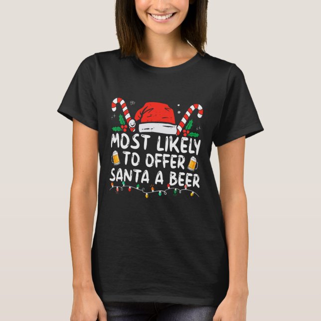 T-shirt Très Probable D'Offrir À Père Noël Un Plaisir De B (Devant)