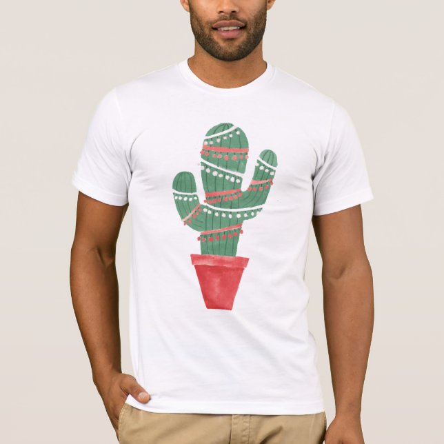 T-shirt Très un arbre de Noël de cactus (Devant)