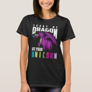 T-shirt Très Unique Désolé Mon Dragon A Mangé Votre Chemis